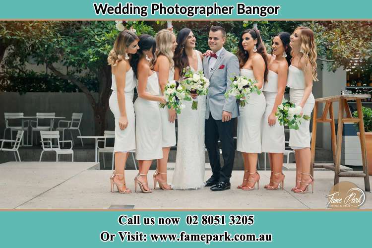 Photo of the Bride and the Groom with the bridesmaids Bangor NSW 2234