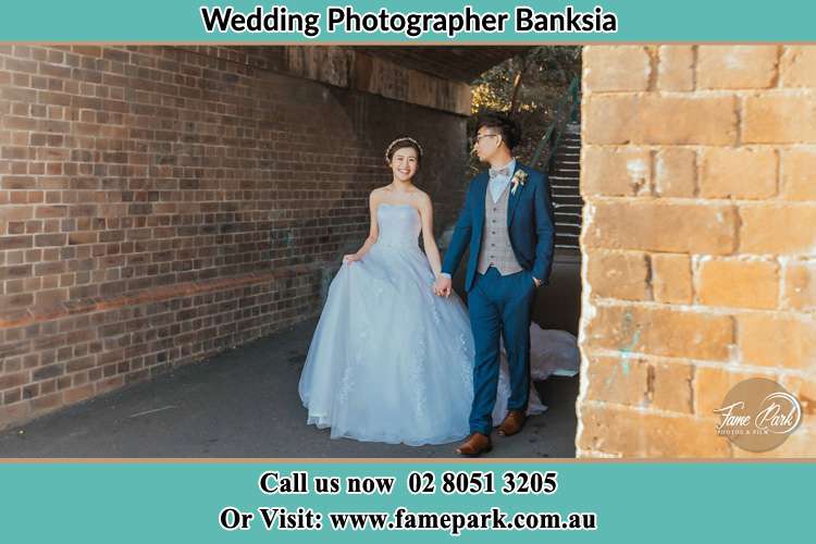 Photo of the Bride and the Groom walking Banksia NSW 2216