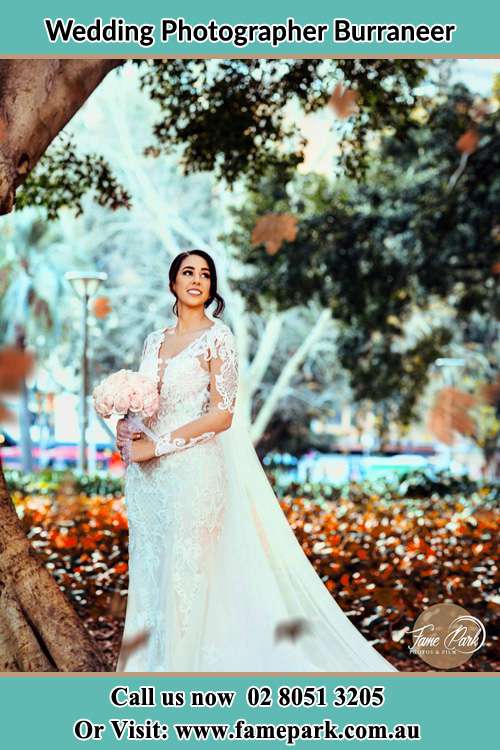 Photo of the Bride holding flower bouquet at the garden Burraneer NSW 2230