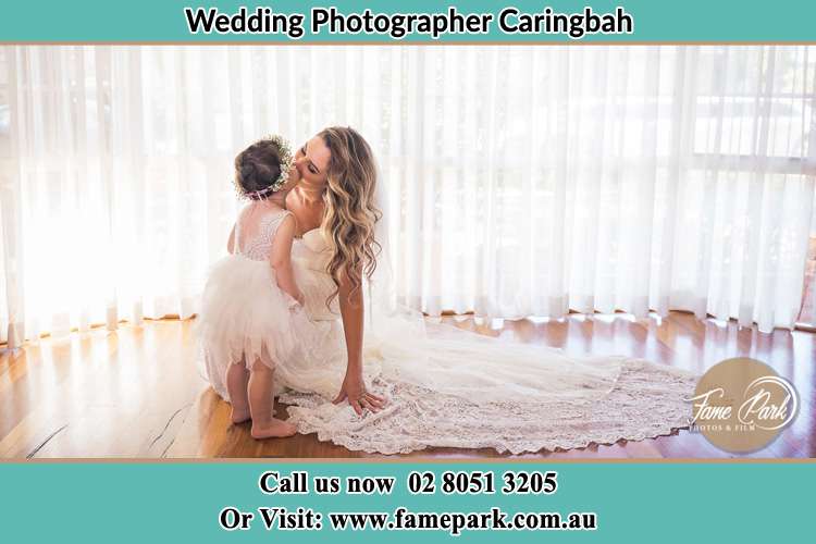 Photo of the Bride kiss the flower girl Caringbah NSW 2229