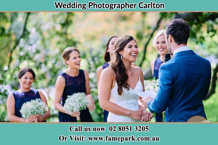 Photo of the Groom testifying love to the Bride Carlton NSW 2218