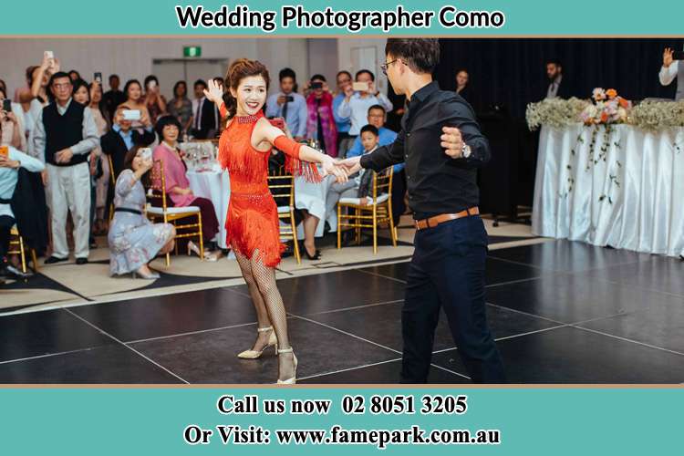 Photo of the Bride and the Groom dancing on the dance floor Como NSW 2226