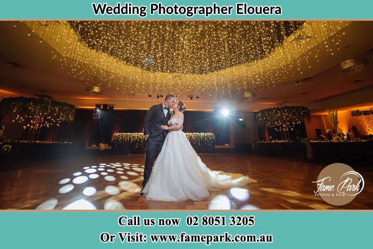 Photo of the Groom and the Bride kissing on the dance floor Elouera NSW 2230