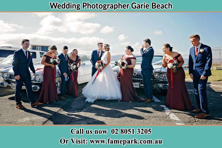 Photo of the Groom and the Bride with the entourage Garie Beach NSW 2233