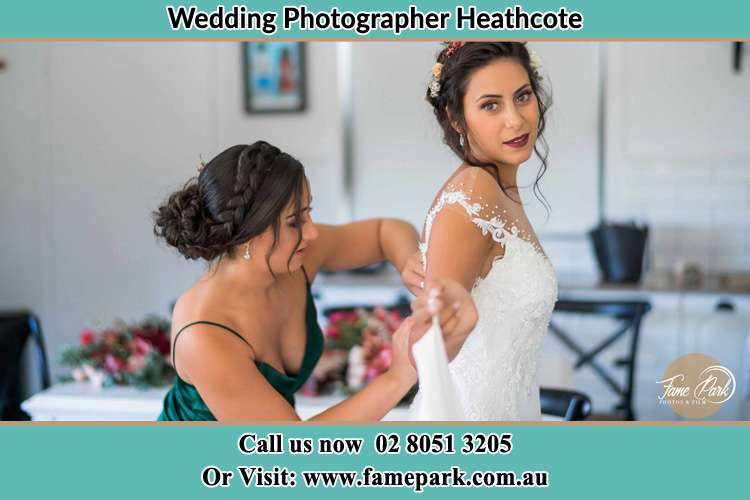 Photo of the Bride and the bridesmaid preparing Heathcote NSW 2233