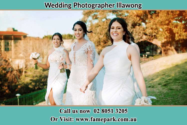 Photo of the Bride and the bridesmaids walking Illawong NSW 2234