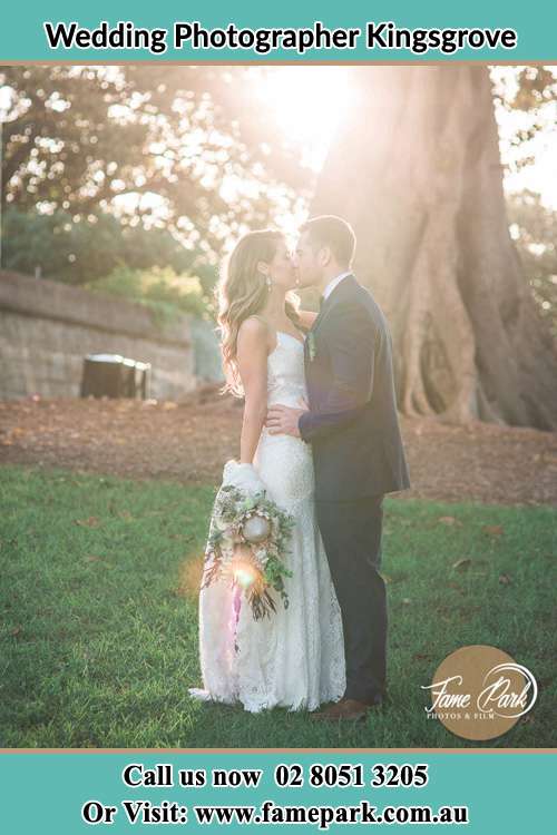 Photo of the Bride and the Groom kissing at the yard Kingsgrove NSW 2208