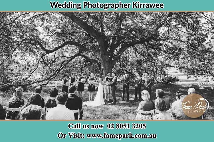 Wedding ceremony under the big tree photo Kirrawee NSW 2232