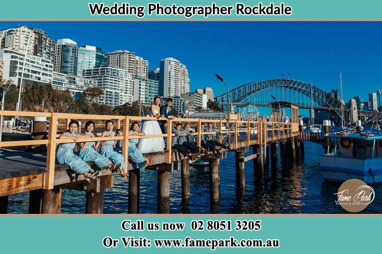 Photo of the Groom and the Bride with the entourage at the bridge Rockdale NSW 2216